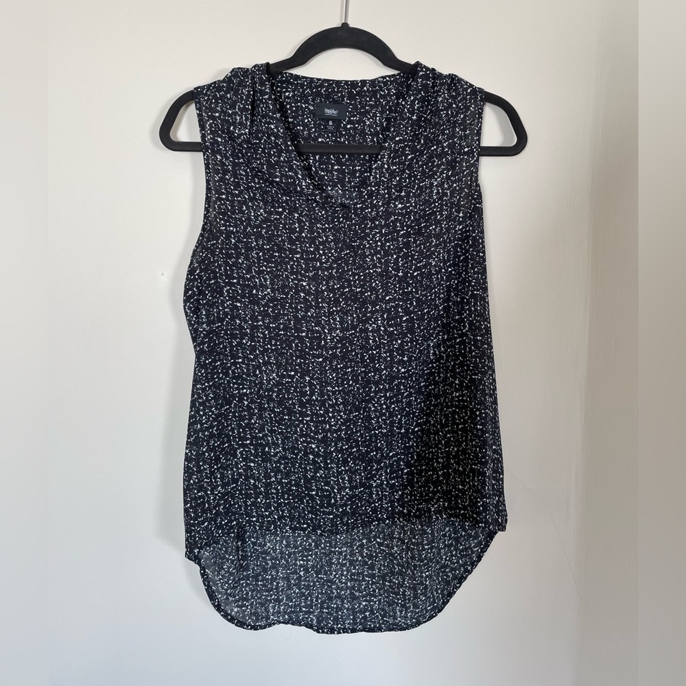 Black and White Sleeveless Top